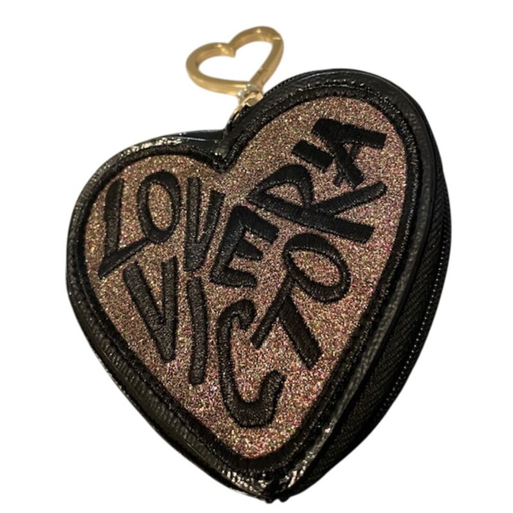Victoria's Secret "Love Victoria" heart coin case keychain.
